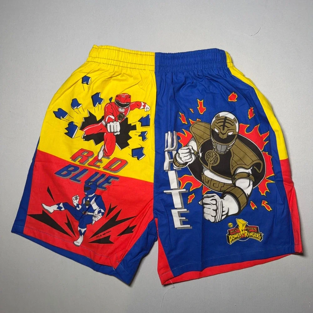 VTG Power Rangers Swim Trunks Boys XL‎ 12-14 Cotton 95 Vintage Retro Kidcore NEW